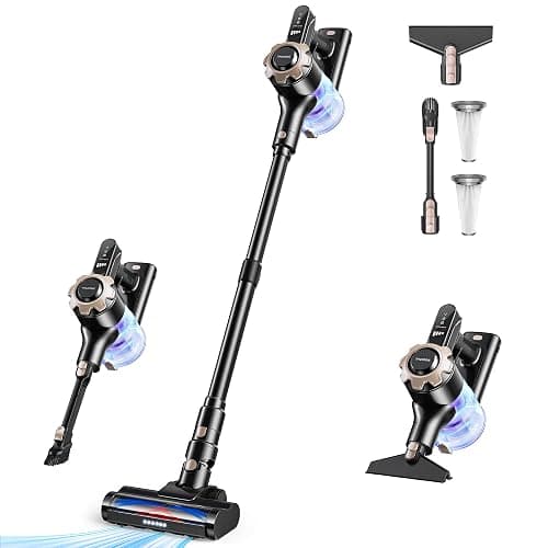 Trucozie Cordless Vacuum Cleaner, 8-in-1 Lightweight Stick Vacuum with 45mins Runtime, Powerful Suction, Vacuum Cleaners for Home, Hardwood Floors, Carpet, Pet Hair, Black - Image 1