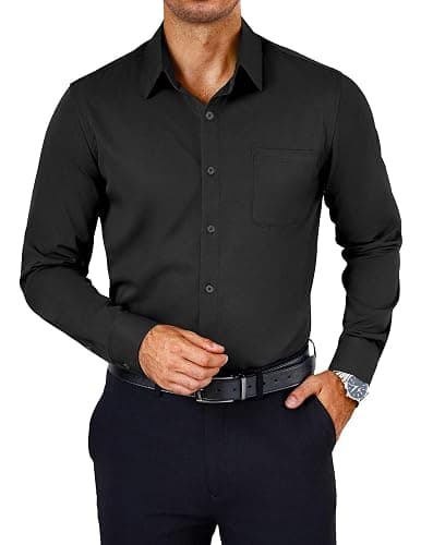 COOFANDY Men's Shirt Long Sleeve Button Down Non-Iron Casual Shirts Business Casual Regular Fit Plain Shirts - Image 1