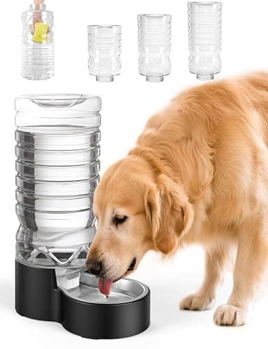 Heouvo 2.5 Gallon Automatic Dog Water Dispenser【Wide Mouth for Easy Hand-in Cleaning】【Removable Stainless Steel Bowl】, Gravity Refilling Large Capacity for Cats and Dogs, Multi-Pet Homes - Image 1