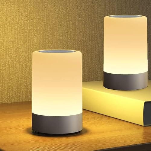G Keni Nursery Night Light for Baby, LED Bedside Touch Sensor Night Lamps for Kids Breastfeeding and Sleep Aid, USB Rechargeable Nursery Lights with Dimmable, Memory Function, Warm Light 2Pack - Image 1