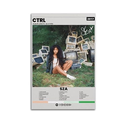 KJDSMOM SZA-CTRL album Posters Wall Art For Living Room And Bed Room Pop Music Canvas Prints Aesthetic08x12inch(20x30cm) Unframe-style - Image 1