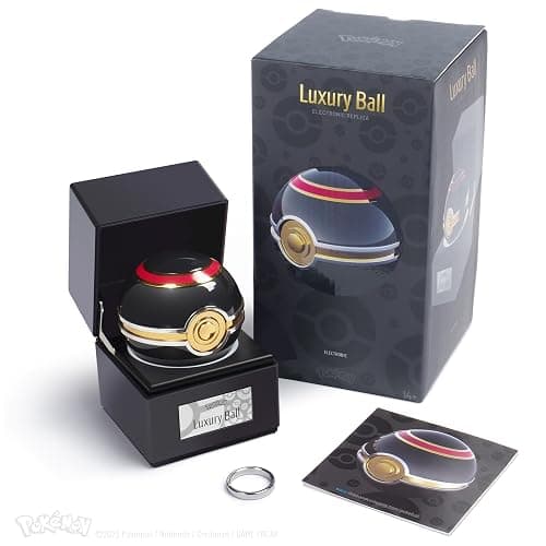 The Wand Company Original Poké Ball Authentic Replica - Realistic, Electronic, Die-Cast Poké Ball with Display Case Light Features – Officially Licensed by Pokémon - Image 1