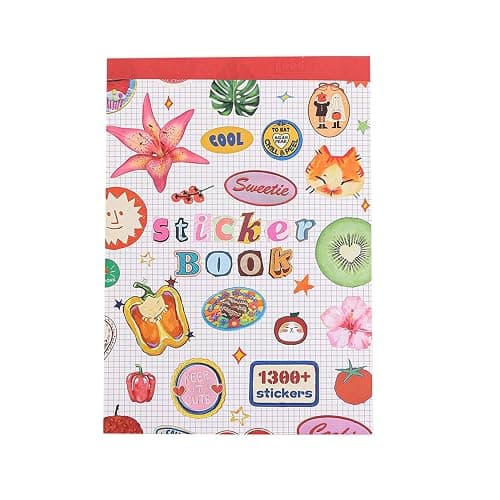 Girl's Korean Sticker Book, Food and Daily Life Theme - 1300+ Cute Dream Style Foodie Stickers, for DIY Scrapbooking Journaling Handbook Decoration Pink - Image 1
