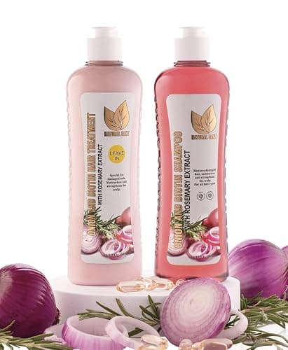 NATURAL SANT - Onion Biotin and Rosemary Shampoo & Treatment Set for Stronger, Thicker and Longer Hair - Soft and Shine, Hair Loss and Thinning, Growth Shampoo, Paraben Free, Silicone Free - Image 1