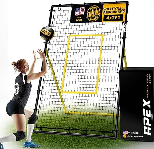 Apex Sports Adjustable Volleyball Rebounder Net 7x4 ft – Bounce Back Training Equipment with Angle Customization for Practicing Volleying, Bumping, Spiking – Durable & Portable with Travel Bag - Image 1