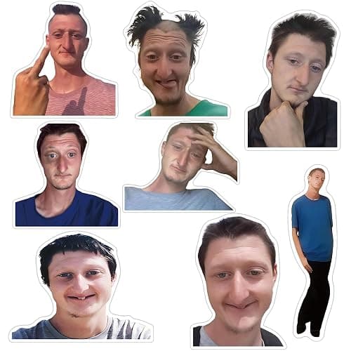 8 PCS Meme Funny Waterproof Daniel Vinyl Larson Stickers, Aesthetic Decals for Laptop, Water Bottle, Skateboard, Phone, Car, Bumper, Big 3.9x2.7 inch - Image 1