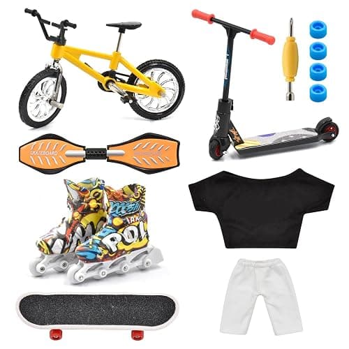 LALASTYLE Mini Skateboard, Bicycle, Scooter, Vitality Board - Finger Pants Training Tricks Props - Movement Toys, Party Favors - Image 1