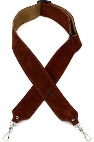 Levy's Leathers 2" Suede Banjo Strap with Suede Backing, Metal Clips, and Tri-glide Adjustment. Adjustable to 52"; Brown (M9S-BRN) - Image 1