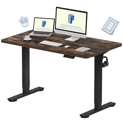 FLEXISPOT One-Piece Standing Desk 48"x24" Rustic Brown - Image 1