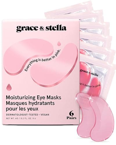 grace & stella Award Winning Under Eye Mask - Travel Essentials - Birthday Gifts for Women - Gel Eye Patches for Dark Circles, Puffy Eyes, Wrinkles, Undereye Bags - Vegan - Self Care (6 Pairs, Pink) - Image 1