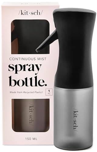 Kitsch Continuous Spray Bottle for Hair – Black, 150ml | Fine Mister Spray Bottle & Water Spray Bottle – Recycled Hair Spray Bottle – Spray Bottles for Cleaning, Styling, & More - Image 1