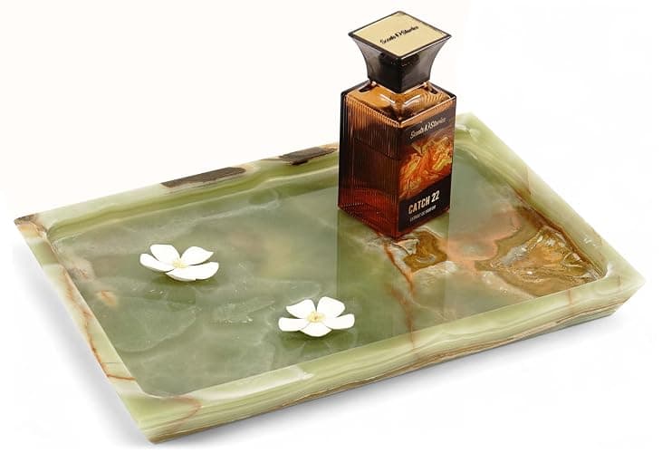 Radicaln Marble Rectangle Serving Tray 12" Inches Handmade Green Serving Platter for Kitchen Organization, Ideal Bathroom & Coffee Table Tray, Candle Dish and Plate - Image 1