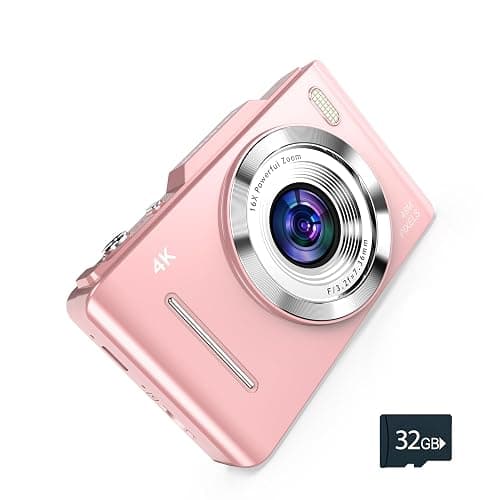 4K Digital Camera - 48MP Photos 32GB SD Card & Lanyard Included - Travel-Friendly, Digital Point and Shoot Camera, Kid-Sized, Small Camera Gift for Kids, Girls, Students & Teens - Image 1