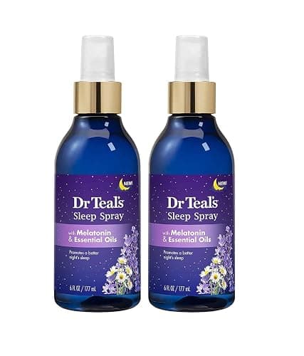 Dr. Teal's Sleep Spray with Melatonin & Essential Oils Gift Set (2 Pack, 6 fl oz ea.) - Nighttime Therapy Formula with Chamomile & Lavender - Ease Sore Muscles While Promoting a Better Nights Sleep - Image 1