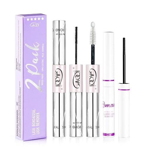 GAQQI Lash Cluster Glue + Remover Set, Lash Bond and Seal Waterproof, Long Lasting Eyelash Glue Strong Hold, Gentle Eyelash Remover for DIY Use (2Pcs Set) - Image 1