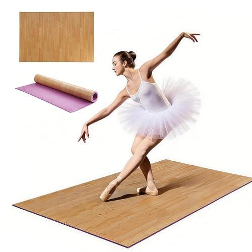Vimexciter Marley-Style Dance Floor Mat 4 x 6 Ft, 5MM Thick Portable Vinyl Dance Flooring for Ballet Barre & Jazz Practice, Non-Slip Cushioned Dance Mat for Home Studio Adults & Kids - Image 1