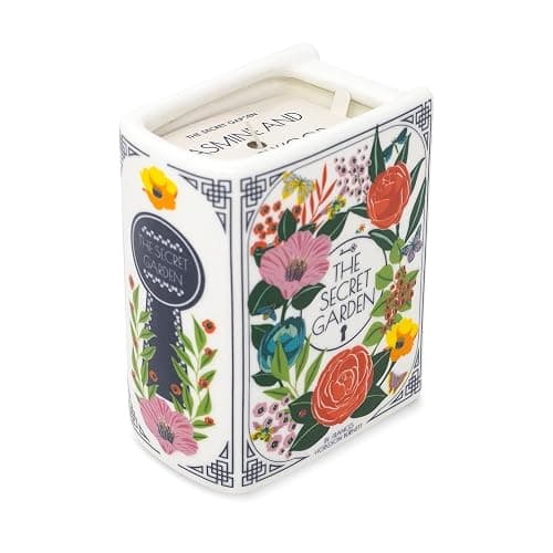 Steel Mill & Co. Ceramic Book Shaped Candle, The Secret Garden | Novelty Book Theme Scented Candle, 5 oz Candle with Notes of Jasmine and Cedarwood, Unique Gift and Home Decor - Image 1