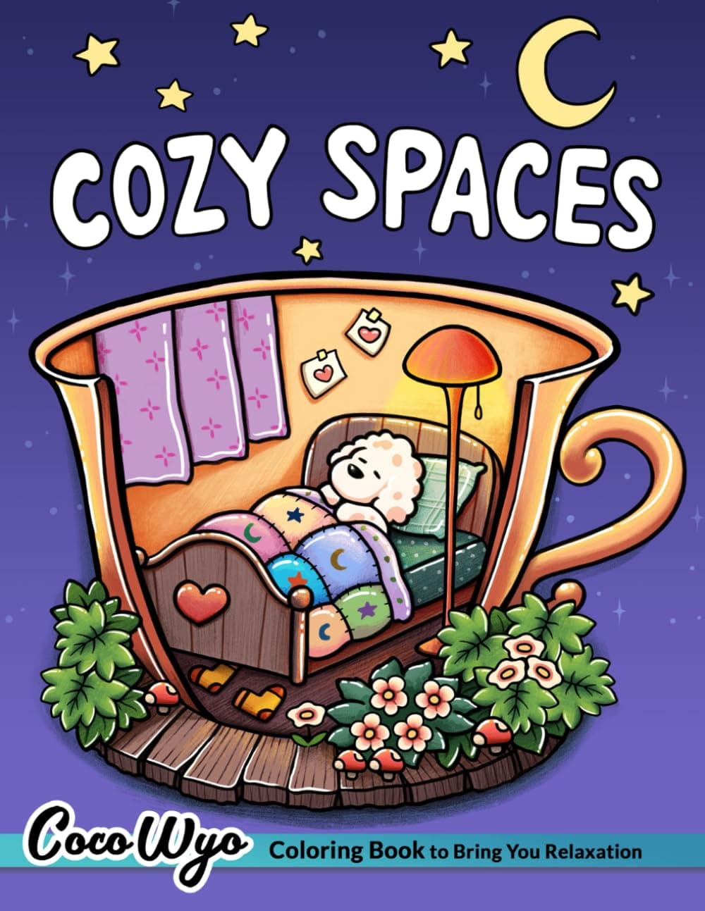 Cozy Spaces: Coloring Book for Adults and Teens Featuring Relaxing Familiar Corners with Cute Animal Characters for Stress Relief - Image 1