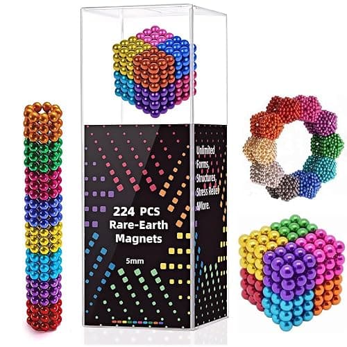 Magnetics Balls Building Toys for Stress Relief, Fidget Toys Office Putty Toys Slime for Adults, ADHD, Autism, Ideal Gift (8colors-223PC) - Image 1