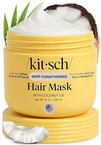 Kitsch Deep Conditioning Hair Mask 295ml – Moisturizing Hair Mask for Damaged Hair with Coconut Oil – Hydrating, Strengthening & Frizz-Reducing Hair Care Treatment for Curly, Coily & All Hair Types - Image 1