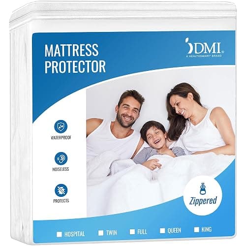 DMI Waterproof Mattress Protector, Mattress Pad, Waterproof Mattress Cover, Bed Pad and Bed Cover, Encased Zippered Fit, Queen (Pack of 1), White - Zippered - Queen - Image 1