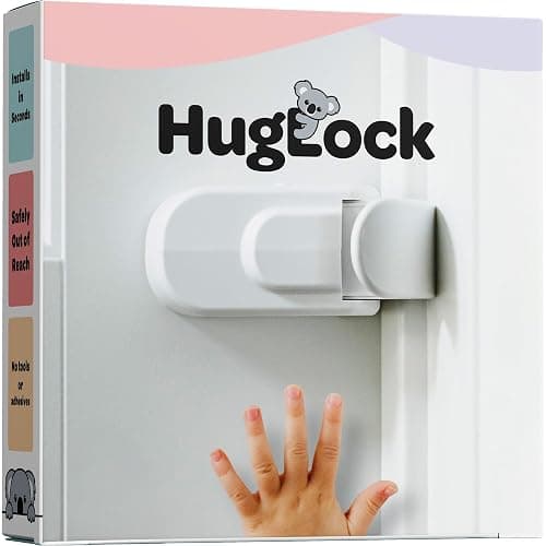 Huglock - The Snap-On Door Lock Kids Can't Reach or Defeat - No Tools or Adhesives Required - Works With Door Knob, Lever or Handle - Childproof Safety Locks are Toddler, Baby and Child Proof (1 Pack) - Image 1