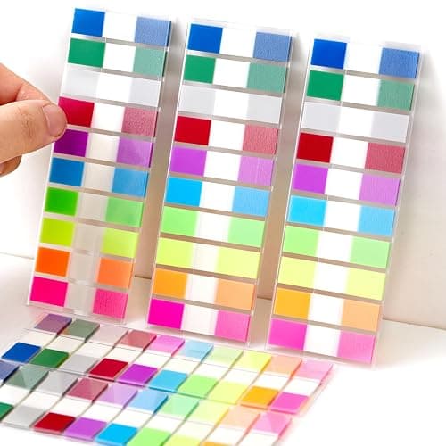 Sticky Tabs Notes Page Marker - 1000Pcs Transparent Pop Up Writable Colored Book Index Tab Repositionable File Flags Label Self Adhesive Divider Sticker for Notebook Office School Teacher Planner Memo - Image 1