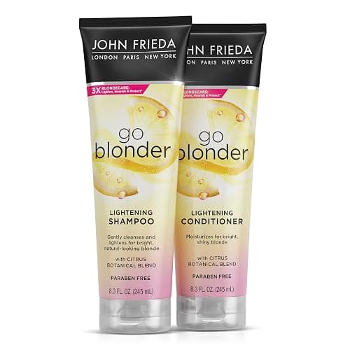 John Frieda Go Blonder Shampoo and Conditioner Set, Gradually Lightens Blonde Color Up, For Natural or Color-Treated Hair, Formulated with a Citrus Botanical Blend, Paraben Free, 8.3 oz, Pack of 2 - Image 1
