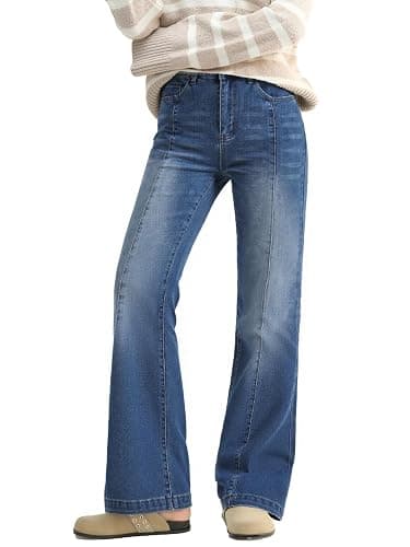EMMIOL Flare Jeans for Women Trendy, Mid-High Waist Bootcut Bell Bottom Jeans, Stretchy Denim Y2K Pants with Pockets - Image 1