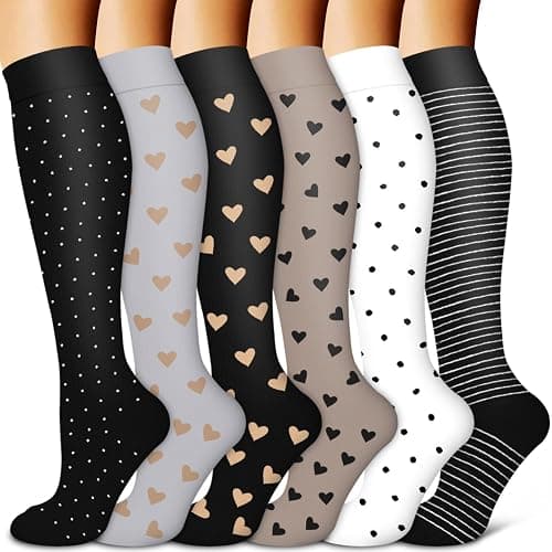 Copper Compression Socks for Women & Men (6 pairs) - Best Support for Nurses, Running, Hiking, Recovery - Image 1
