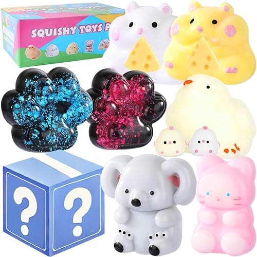 10 Pack Taba Squishy Toys for Kids, Fufu Squishy Sensory Toy Kit Squeeze Soft Fidget Stress Relief Stress Ball for Kids & Adults, Autism ADHD Sensory Toys, Party Favors & Birthday Gifts - Image 1