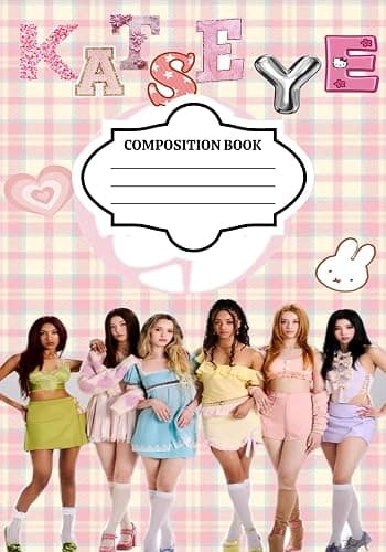 Katseye Composition Notebook, College Ruled, 80 Sheets 160 Pages, Holographic Cover, School Journal for Kids Teens and Adults, Handamde - Image 1