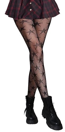 Qisehot Star Fishnet Stockings for Women-Lace Design, Breathable & Stretchy Tights for Party, Cosplay, Fashion - Image 1