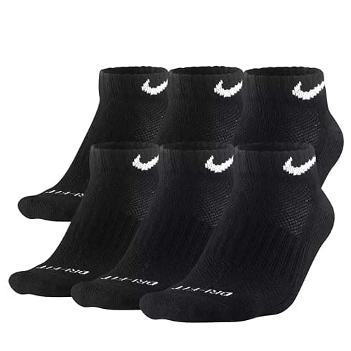 NIKE Everyday Performance Training Socks (6-Pair) (L (Men's 8-12 / Women's 10-13), Low (Sport Cut) Black) - Image 1