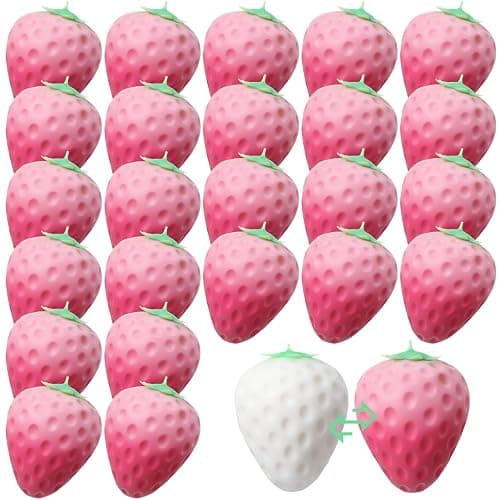Libima 12 Pcs Fidget Toys Fake Simulation Jumbo Slow Rising Kawaii Scent Fruit Toys Party Favors for Party Favors Stress Relief Adults Little Ones Birthday Prank Gifts (Strawberry) - Image 1
