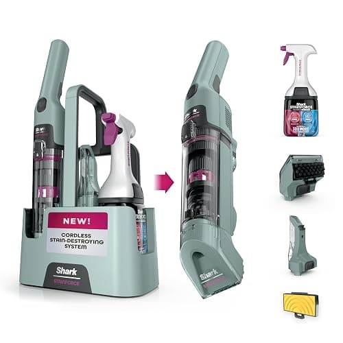 Shark StainForce Cordless Portable Spot, Stain, & Odor Remover System for Carpets, Area Rugs, Upholstery, Stairs, with Storage Caddy, Accessories, and Full-Size Cleaning Solution, HX101 (New) - Image 1