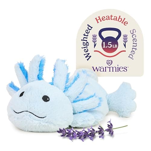 warmies Microwavable & Weighted Stuffed Animals, Blue Axolotl - Heated Stuffed Animal Plushie for Warmth & Comfort - Cute Soft Plush Toys for Adults & Children (Boys, Girls, Babies & Toddlers) - Image 1