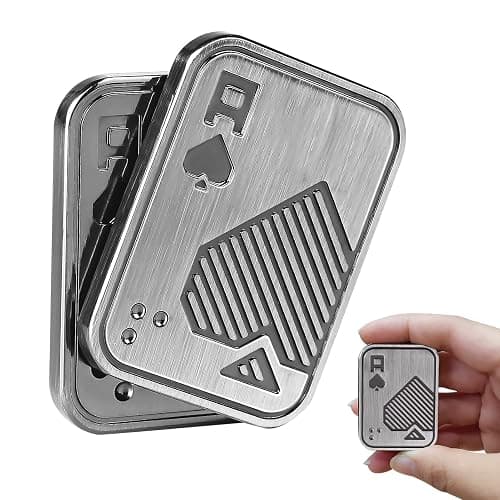 ITOKEY Fidget Toys for Adults, EDC Metal Fidget Slider, Magnetic Poker Push Card, Sensory Toys for Anxiety ADHD Autism, Cool Fidgets for Men Women, Small Magnet Toys for Stress Relief Gifts - Image 1