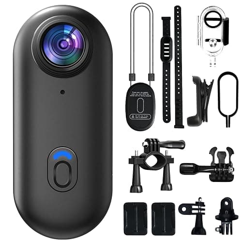 4K Mini Body Camera,64GB Action Snap Cam, POV Snapcam,Thumb Size Hands Free Recording Body Worn Wearable Camera, Premium Portable Camcorder Mount Anywhere for Work, Travel, Pet Walks(Black) - Image 1