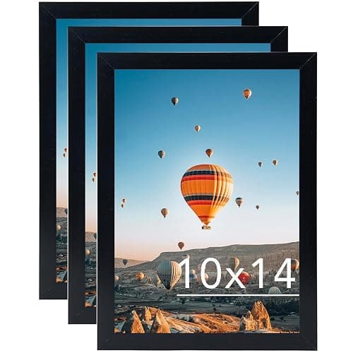 10x14 Picture Frame Set of 3 Black for 30 x 40cm Diamond Painting Art, Wall Mounting Horizontally or Vertically, 10 x 14 Wall Gallery Poster Photo Frame with Durable Shatter Resistant Plexiglass,3 - Image 1