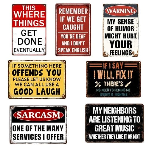 Man Cave Decor Funny Garage Signs For Men Vintage Metal Tin Sign Mancave Accessories Signs For Wall Art Garage Decor For Men Work Shop Accessories Basement Bar Sign For Home Bar 8x12 Inch - Image 1