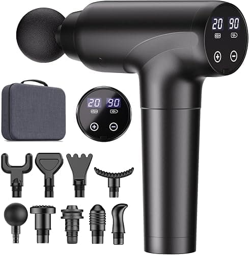 cotsoco Massage Gun Deep Tissue, Muscle Massage Gun with 9 Attachment Heads 20 Speeds & Silent Brushless Motor, Handheld Percussion Back Massager Gun for Athletes(Black) - Image 1