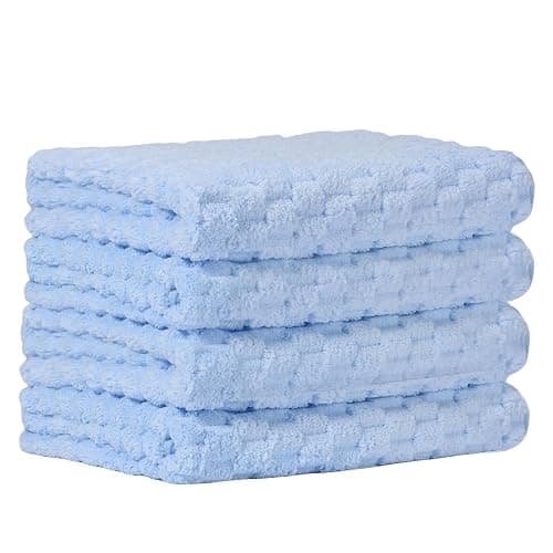 Neverfade 4 Extra Fluffy & Soft Bath Towels - 27x54 Inch - for Home, Hotel & Spa,Lightweight and Highly Absorbent Quick Drying Towels, Perfect for Daily Use,Perfect Bathroom Towels (Blue) - Image 1