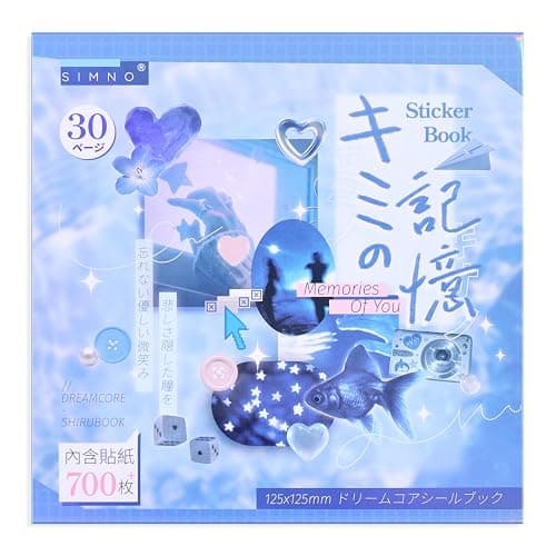 Girl's Japanese Retro Sticker Book, Nostalgic Theme - 700+ Japanese dreamcore Style Glitter Stickers, for DIY Scrapbooking Journaling Handbook Decoration - Image 1