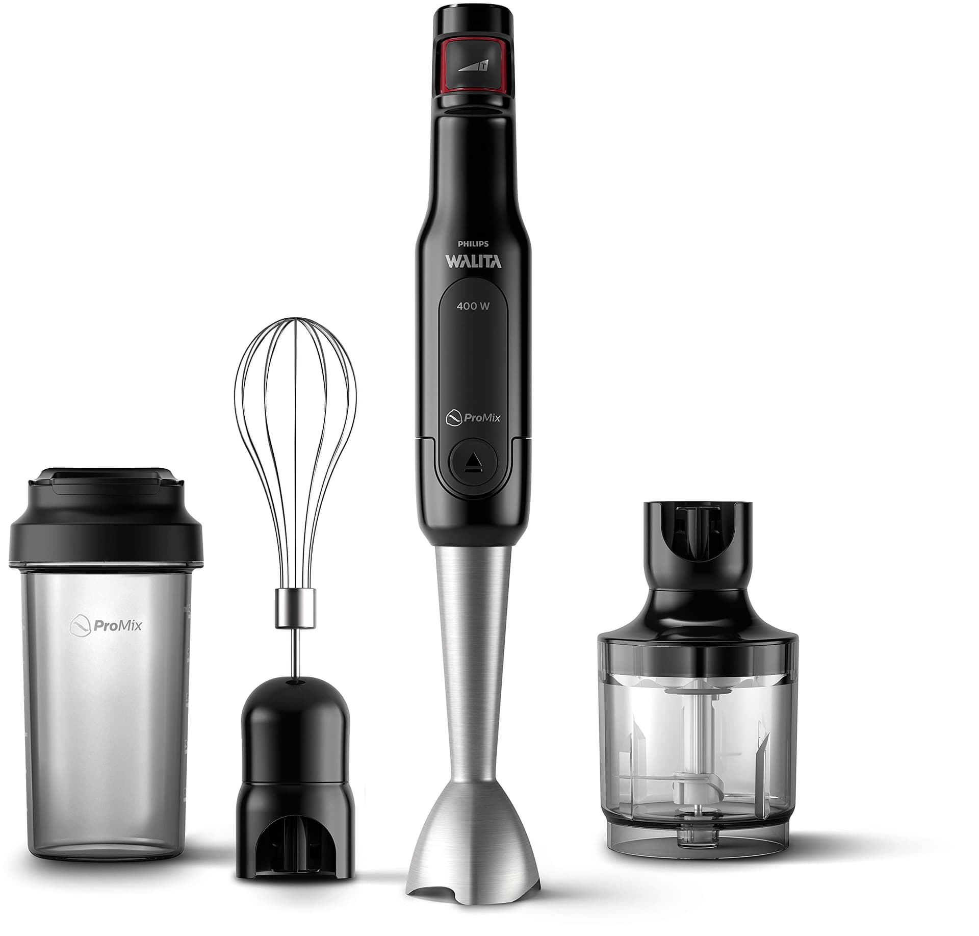 Philips Walita Preto e Inox Mixer Pro - Mix 4 em 1 - SpeedTouch com guia de velocidade - Copo para viagem - Fácil de limpar - 400W - 220V (RI2622/70) - Image 1