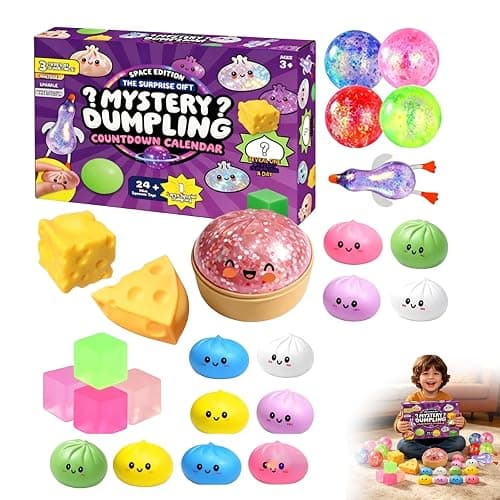 Dumpling Squishy, 2026 Squishy Dumpling Mystery Advent Countdown Calendar, 24 PCS Random Surprise Squishies Toys, Stress Relief Sensory Fidget Toy for Anxiety Relief Hand Relax, Birthday Gifts (A-2) - Image 1