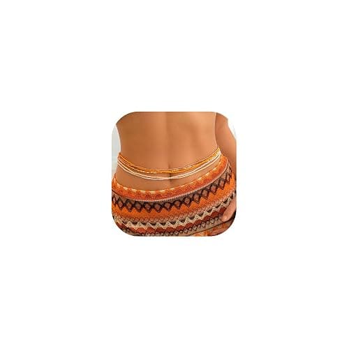 ALEXTINA Dainty Waist Beads Chain Layered Summer Corlorful Belly Chains Bikini Beach Jewelry Body Chain for Women - d - Image 1