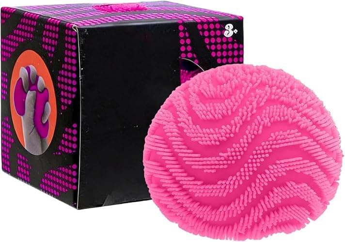 Fuzz Ball Squishy Stress Ball, Stress Fun Desk Fuzz Squeeze Ball, Plush Squeeze Ball for Desktop (Pink) - Image 1