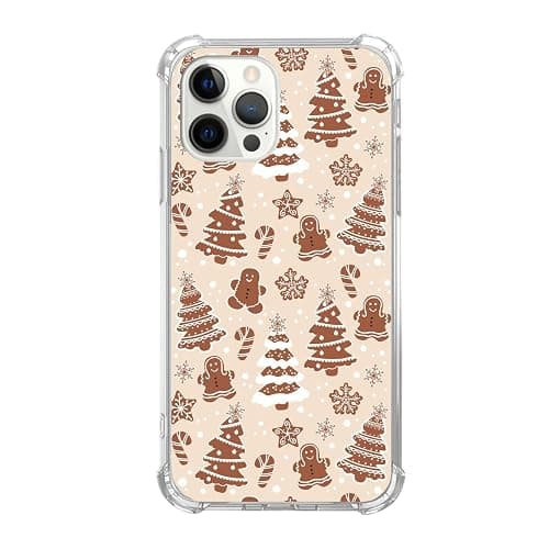 Vusbvelnot Brown Gingerbread Christmas Trees Case Compatible with iPhone 14 Pro, Cute Christmas Festival Case for iPhone 14 Pro, Cool TPU Bumper Phone Case Cover - Image 1