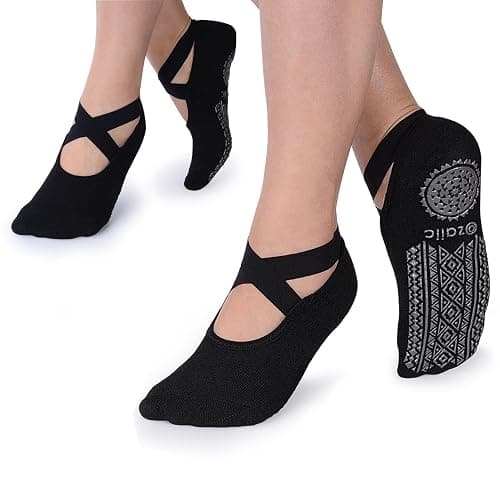 Ozaiic Pilates Socks for Women Non Slip Grip, Yoga Socks with Grippers for Barre, Hospital, Ballet, Dance, Barefoot Workout - Image 1